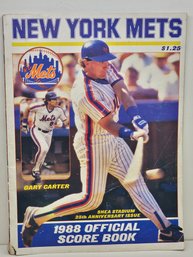 New York Mets 1988 Official Score Book Gary Carter Cover Shea Stadium 25th Anniversary Issue