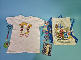 13 Piece Lot Of Disney Parks Collectibles Disney World Disney Land Mickey Mouse Buttons Apparel Cookie Toys
