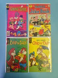 Lot Of 4 Vintage Comics Walt Disney Chip N Dale Looney Tunes  Archie