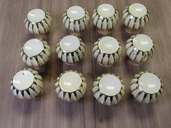 White And Brass Heavy Drawer Pulls