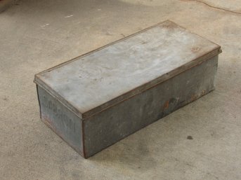 Vintage Sabrett Metal Storage Box With Hinged Lid