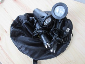 Two Portable Professional Photo / Video Lights In Case