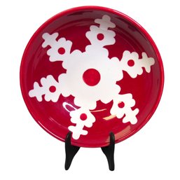 Red And White Snowflake Serving Bowl