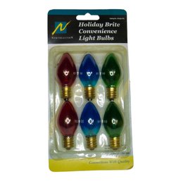 Holiday Brite Convenience Light Bulbs NOS Pack Of 6