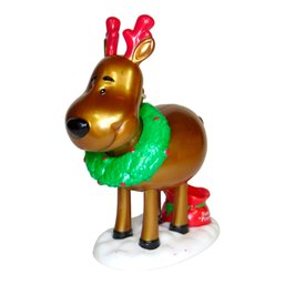 Humor Coppertone 4X5' Pooper Deer Jingle Bells Figurine Candy Dispenser Toy