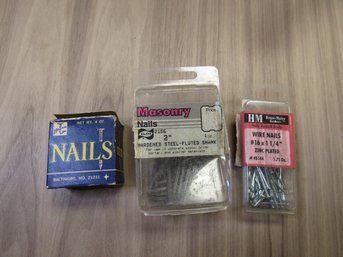 Lot Of 3 Vintage Packs Of Nails