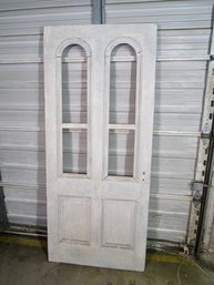 Salvaged Antique Cottage Door With Dual Arched Windows