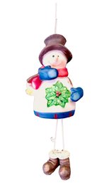 Dangly Feet Snowman Ornament