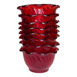 Lot Of 8 Red Dessert Cups
