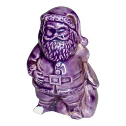 Vintage Purple Ceramic Santa Clause Christmas Holiday Figurine