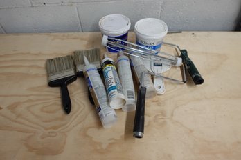 Mixed Lot Of Painting Supplies Sealants Etc