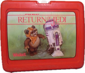 Star Wars Lunch Box - R2D2 Ewok Return Of The Jedi Red Plastic Vintage