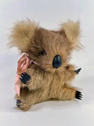 Vintage Morella Koala Bear With Real Fur And Glass Eyes, Rubber Filled - Collectible Australian Toy With Tag
