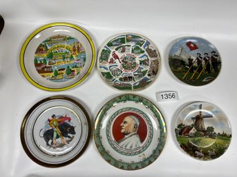 Set Of 6 Collectible Plates - States Opryland Pope Swiss Etc