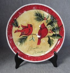 Cardinals Holly Birds Decorative Plate Pier 1 Imports Winter Wonder