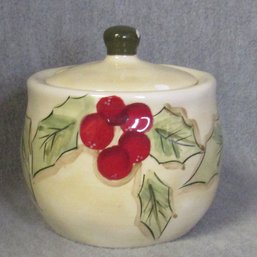 Holly Sugar Bowl With Lid Berries Place For Sugar Spoon