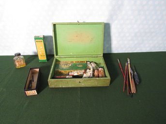 Antique Painting Kit With Brushes And Linseed Oil Charcoal
