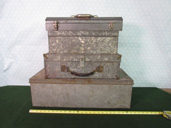 Four Big Steel Boxes Metal Cases Tool Boxes