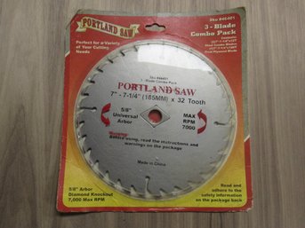 PORTLAND SAW 7' - 7-1/4' (185MM)  32 Tooth - 3 - Blade Combo Pack