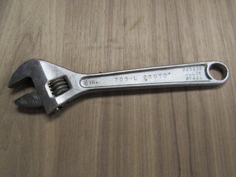Vintage Clik-Stop Adjustable Wrench 8 Inch Model 708-L Proto