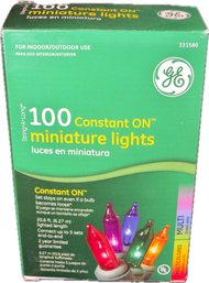 Christmas Lights Vintage GE 100 Constant ON Miniature Lights Holiday Colored String Lights