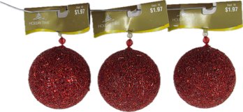 HOLIDAY TIME Extra Large Red Holiday Christmas Tree Ornaments
