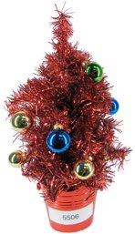 Red Tabletop Artificial Christmas Tree Decoration 15' Tall