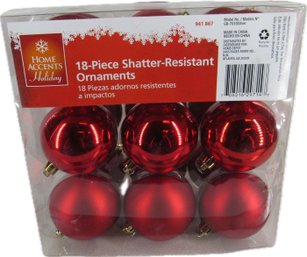 HOME ACCENTS Holiday 18-Piece Shatter-Resistant Ornaments In Box