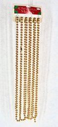 Vintage Bead Garland NICOLE Christmas Medley Gold Tone 8MM String Of Beads NOS