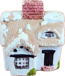 Cream Village Ceramic Cottage House Ornament Tealight Candle Holder 2.5'x2.5'x3'