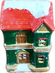 Vintage Christmas Ceramic House Display Miniature Holiday Decoration 2'x2'x3'