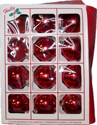 Red Ornaments - 12 Pack CHRISTMAS Tree Decorations