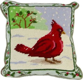 Winter Red Cardinal Holiday Decorative Throw Pillow