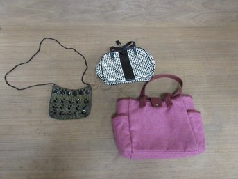 3 Bags COACH And Assorted Others Pink Purse Big And Small