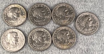 Lot Of 7 1979 Susan B. Anthony One Dollar USD Coins US Currency USA Mint