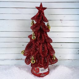 Red Tabletop Artificial Christmas Tree Decoration 14' Tall