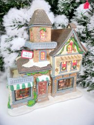 Santa's Workbench Collection Interior View Series T. J. Toys Christmas Village House Ceramic Miniature