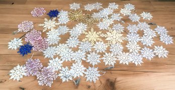 Lot Of Assorted Snowflake Ornaments