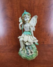 13' Ceramic Faerie Fairy Lawn Garden Ornament Decor Statue Statuette See Photos!
