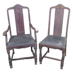 19th Century Hand Carved Flemish Side Chairs - A Pair
