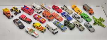 25 Piece Lot Of Vintage Hot Wheeles Diecast Cars Trucks Plane And Other Vehicles
