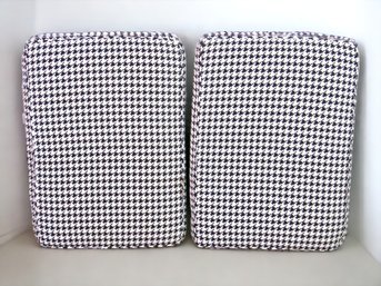 Two Vintage Houndstooth Sofa Cushions 4' Thick 30' X 22'