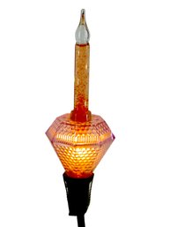 Vintage Christmas Clip-On String Light Clear Glass Candle Lantern With Red Floating Flakes Very Cool