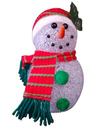 Flashing Red And Blue Light Snowman