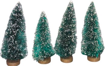 Four Large Snow Covered Trees For Christmas Village Wood Base