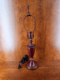 Beautiful Antique Vintage Table Lamp Ornate Red Gold Painted Wheat Leviton  21'x5'x5'