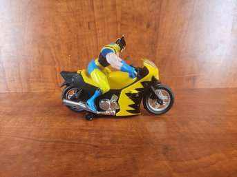 Vintage Wolverine Motorcycle Bump And Go Action Figure Toy (Marvel, SOMA 1995)