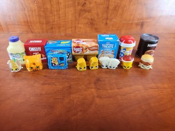 Lot Of Seven Shopkins Scale Miniature Figures Of Food With Tiny Creatures Inside