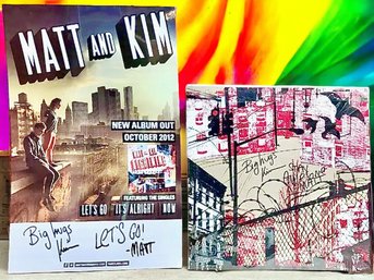 Matt And Kim Self Titled Album Rare Test Press Signed Plus Signed Tour Poster