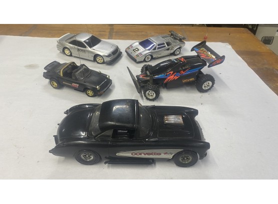 Lot Of 5 80s 90s Cars - 4 RC Cars 1 Shell - TOYS